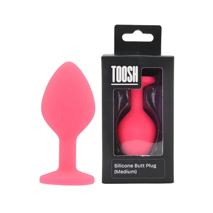 Toosh Pink Silicone Butt Plug Medium
