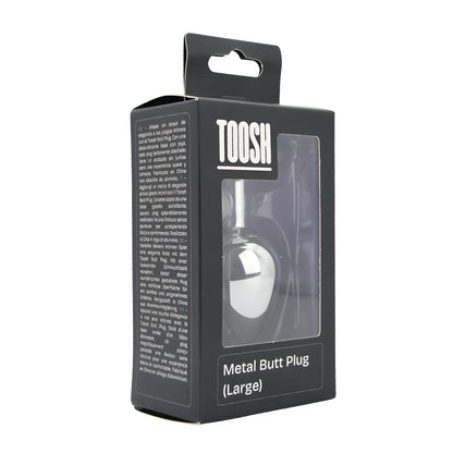 Toosh Silver Metal Butt Plug Large Clear Stone