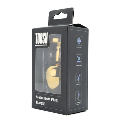 Toosh Gold Metal Butt Plug Large Clear Stone