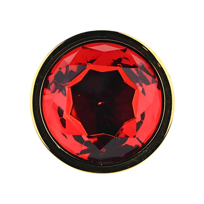 Toosh Gold Metal Butt Plug Large Red Stone