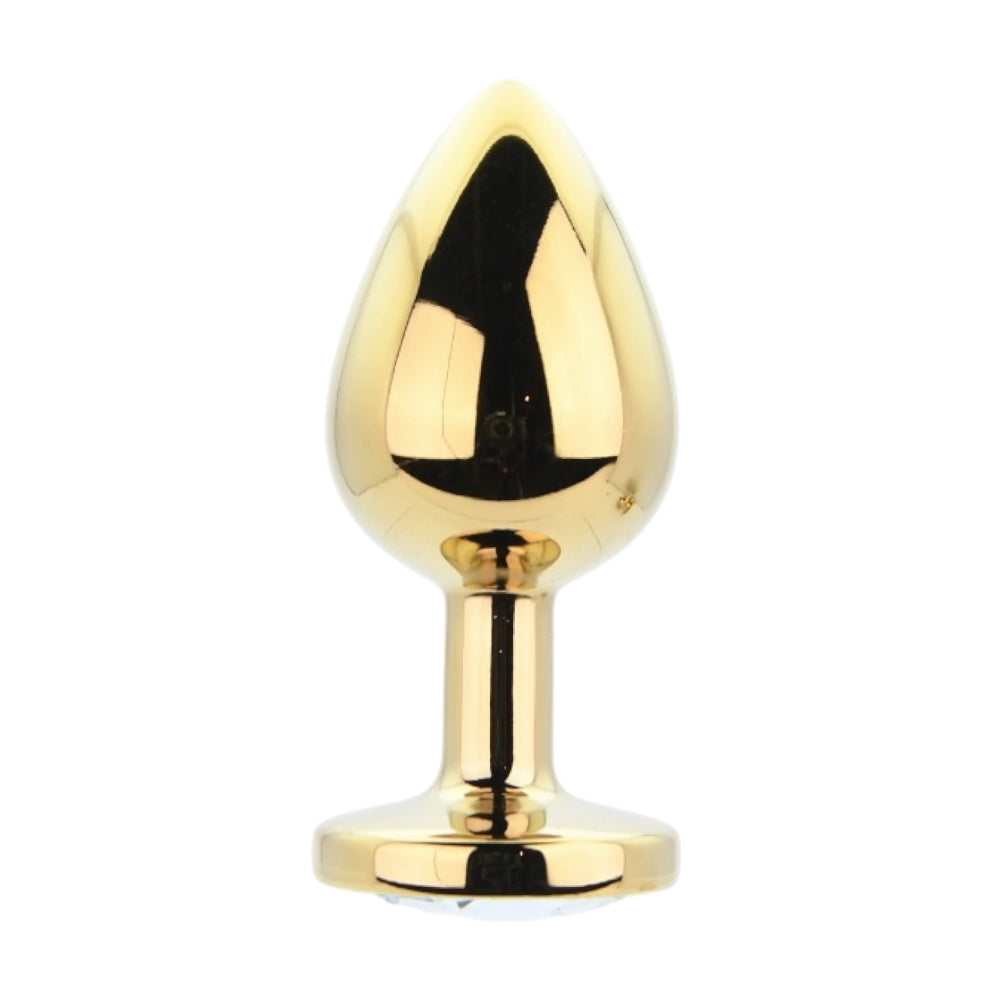 Toosh Metal Butt Plug Gold Set of 3 Clear Stone